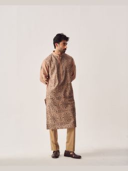 WABI SABI by Anshum-Ritesh - Mandala Beige Thread Work Kurta with Pant