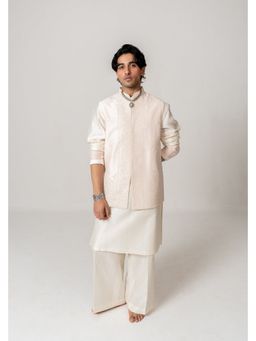 WABI SABI by Anshum-Ritesh - Blush Vine Ivory Thread Work Kurta with Pant and Jacket