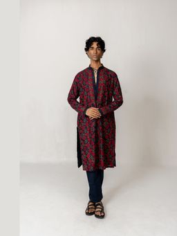 WABI SABI by Anshum-Ritesh - Gulab Bagh Multi-Color Thread Work Kurta with Pant and Dupatta