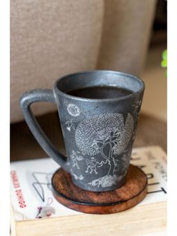 Agro Composites - Folk Art Stone Black Marriage Coffee Mug - Set Of 7