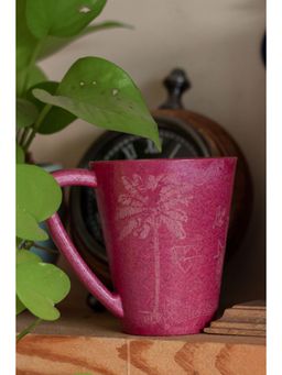 Agro Composites - Folk Art Bubble Gum Pink Date Palm Coffee Mug - Set Of 7