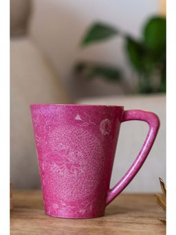 Agro Composites - Folk Art Bubble Gum Pink Marriage Coffee Mug - Set Of 7