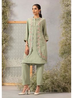 Lakshita - Women Rayon Green Embroidered Kurta with Pant