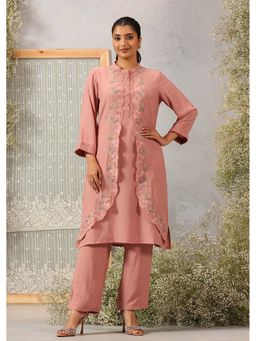 Lakshita - Women Rayon Pink Embroidered Kurta with Pant