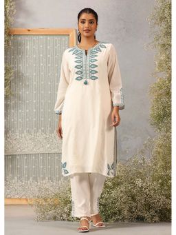 Lakshita - Women Viscose Blue Embroidered Kurta with Pant