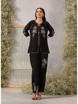 Lakshita - Women Rayon Black Embroidered Co-Ord Set