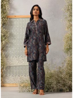Lakshita - Women Viscose Navy Blue Printed Co-Ord Set