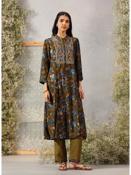 Lakshita - Women Modal Green Floral Kurta with Pant