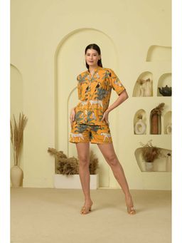The Quince Life - Women Cotton Mustard Printed Co-Ord Set