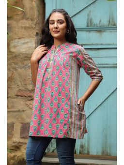 Gahan - Woman Pink Floral Printed A Line Top