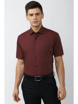 Van Heusen - Maroon Solid Formal Shirt