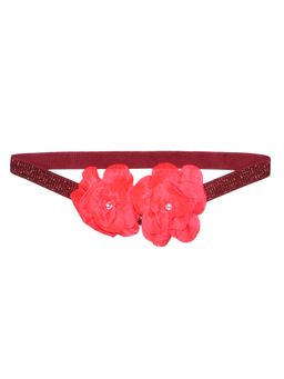 A Little Fable - Bordeaux Pearl Blossom Red Hair Band