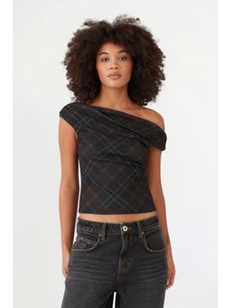 BDG by Urban Outfitters - Fia Check Top - Grey