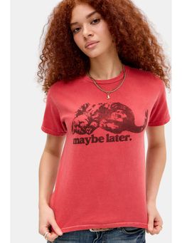 BDG by Urban Outfitters - Maybe Later Cat Relaxed T-Shirt - Red