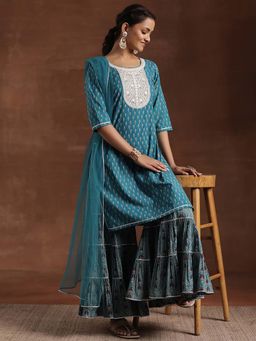 Libas - Blue Pure Cotton Printed Kurta Sets for Women