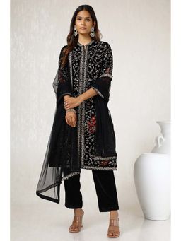 Soch - Women Black Embroidered Kurta with Pant and Dupatta (Set of 3)