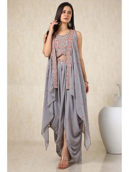 Soch - Women Grey Sequined Co-Ord (Set of 3)