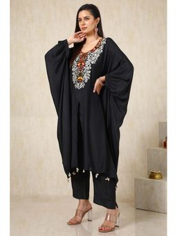 Soch - Women Black Embroidered Top with Palazzo (Set of 2)
