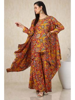 Soch - Women Mustard Printed Top with Palazzo (Set of 2)