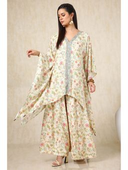 Soch - Women Cream Floral Top with Palazzo (Set of 2)