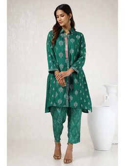 Soch - Women Teal Embroidered Co-Ord (Set of 2)