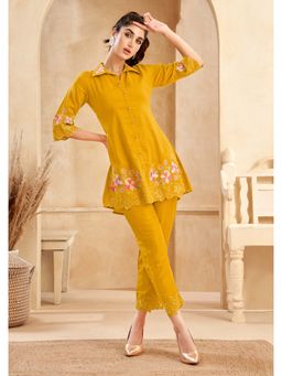 KAFTANIZE - Women Yellow Floral Co-Ord