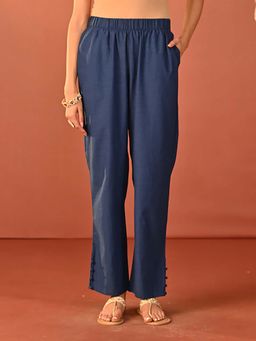 Lakshita - Women Blue Embroidered Kurta with Pant (Set of 2)