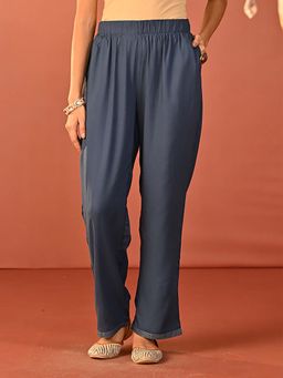 Lakshita - Women Blue Printed Kurta with Pant (Set of 2)