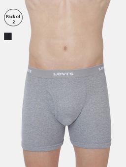 Levi's - Men Cotton Solid Classic Boxer Brief With Open Fly (pack Of 2) Multi-Color