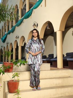 Gahan - Cotton Digital Printed Co-Ord Set - Blue