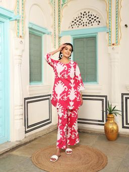 Gahan - Cotton Digital Printed Co-Ord Set - Pink