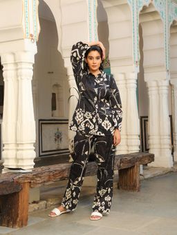 Gahan - Cotton Digital Printed Co-Ord Set - Black