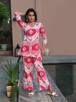 Gahan - Cotton Digital Printed Co-Ord Set - Pink