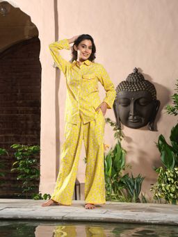 Gahan - Cotton Digital Printed Co-Ord Set - Yellow
