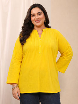 Extra love by Libas - Yellow Solid Plain Tunic