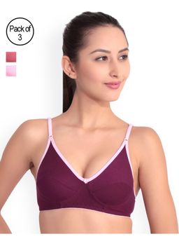 Floret - Pack Of 3 Solid T Shirt Bra - Multi-Color