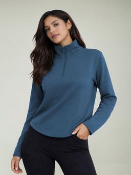 Cava Athleisure - Blue Adaptive Half Zip Sweatshirt