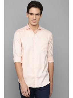 Allen Solly - Men Peach Slim Fit Solid Full Sleeves Casual Shirt