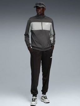 Puma - Men Grey Polyester Colorblock Tracksuit