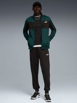 Puma - Men Green Polyester Colorblock Tracksuit