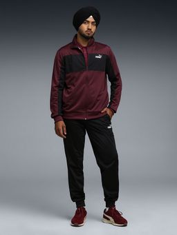 Puma - Men Red Polyester Colorblock Tracksuit