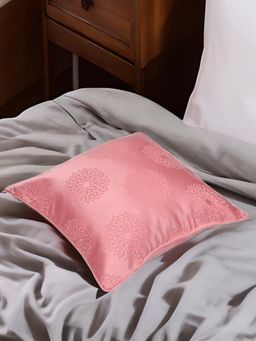 At Home by Nilkamal - Jacquard Abstract Polyester Cushion Cover|Pack of 1|16 x 16 inches|Onion