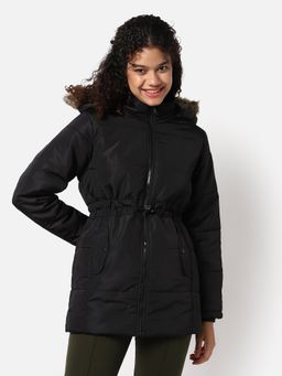 Campus Sutra - Womens Solid Jacket Black