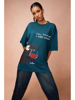 FREAKINS - Women's Cat And Wine Together T-Shirt