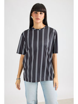 FREAKINS - Aop Women's T-Shirt - Black & White Stripes