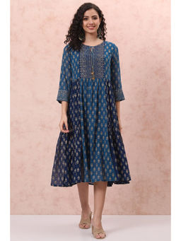 Rangriti - Blue Printed Dress