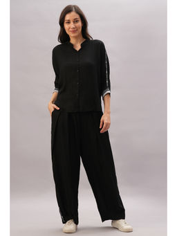 Tuna London - Women Black Rayon Co-Ord (Set of 2)