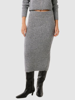 Forever New - Grey Sasha Boucle Midi Skirt