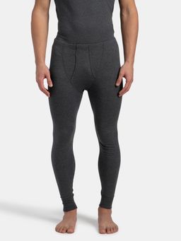 Jockey - 2421 Men Super Warm Combed Cotton Rich Brushed Thermal Long John-Charcoal Mel
