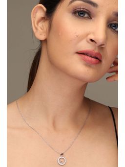 Laida - Silver Plated Heart in a Circle pendant with chain